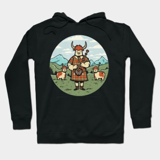 Highland Cows' Kilted Bagpipes Performance Hoodie